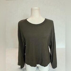 Nation LTD Giselle Cropped Tee Small Pima Cotton Olive Green
